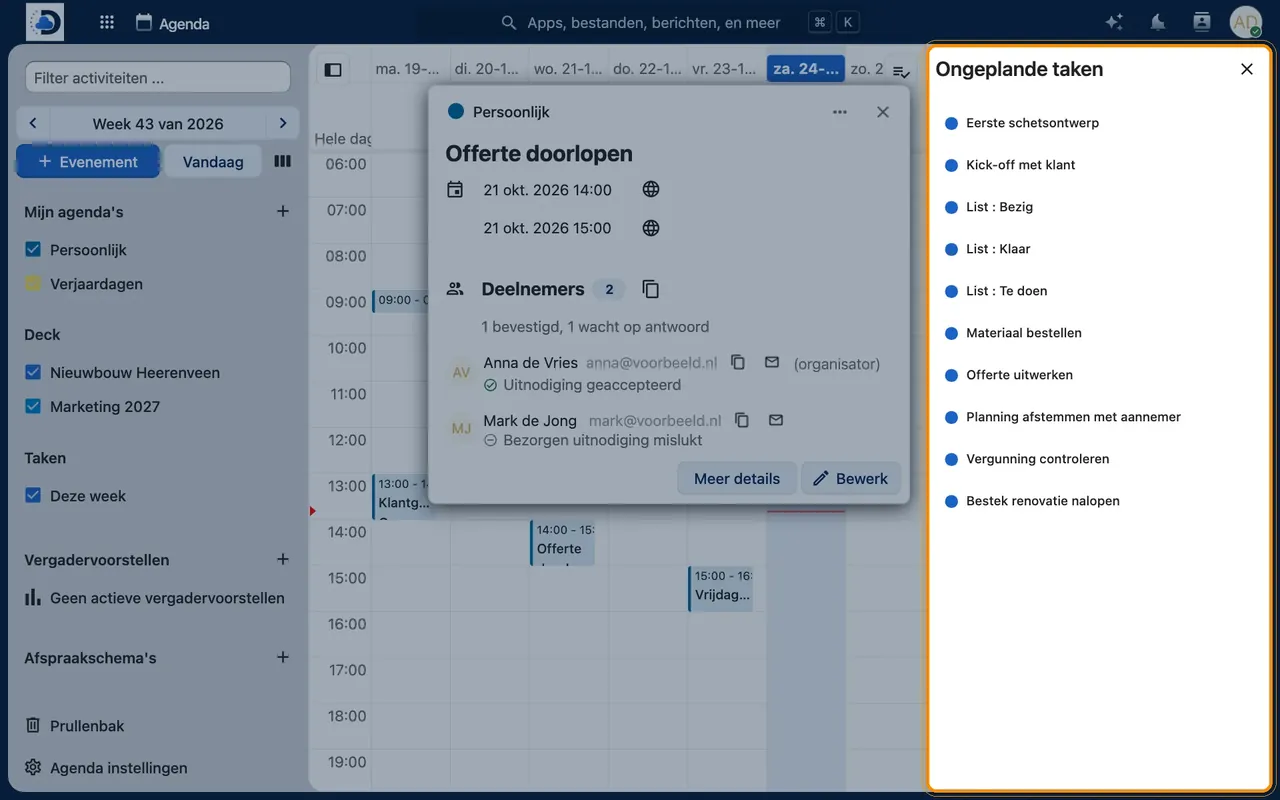 Screenshot in Nextcloud: Create an appointment